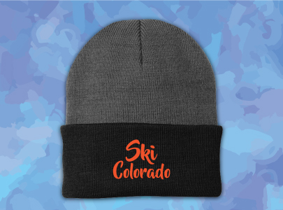 Black and Gray, Warm and Toasty Beanie embroidered with Ski Colorado logo